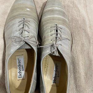Belvedere "Florence" Gray Leather EEL 13M Square Toe Oxford